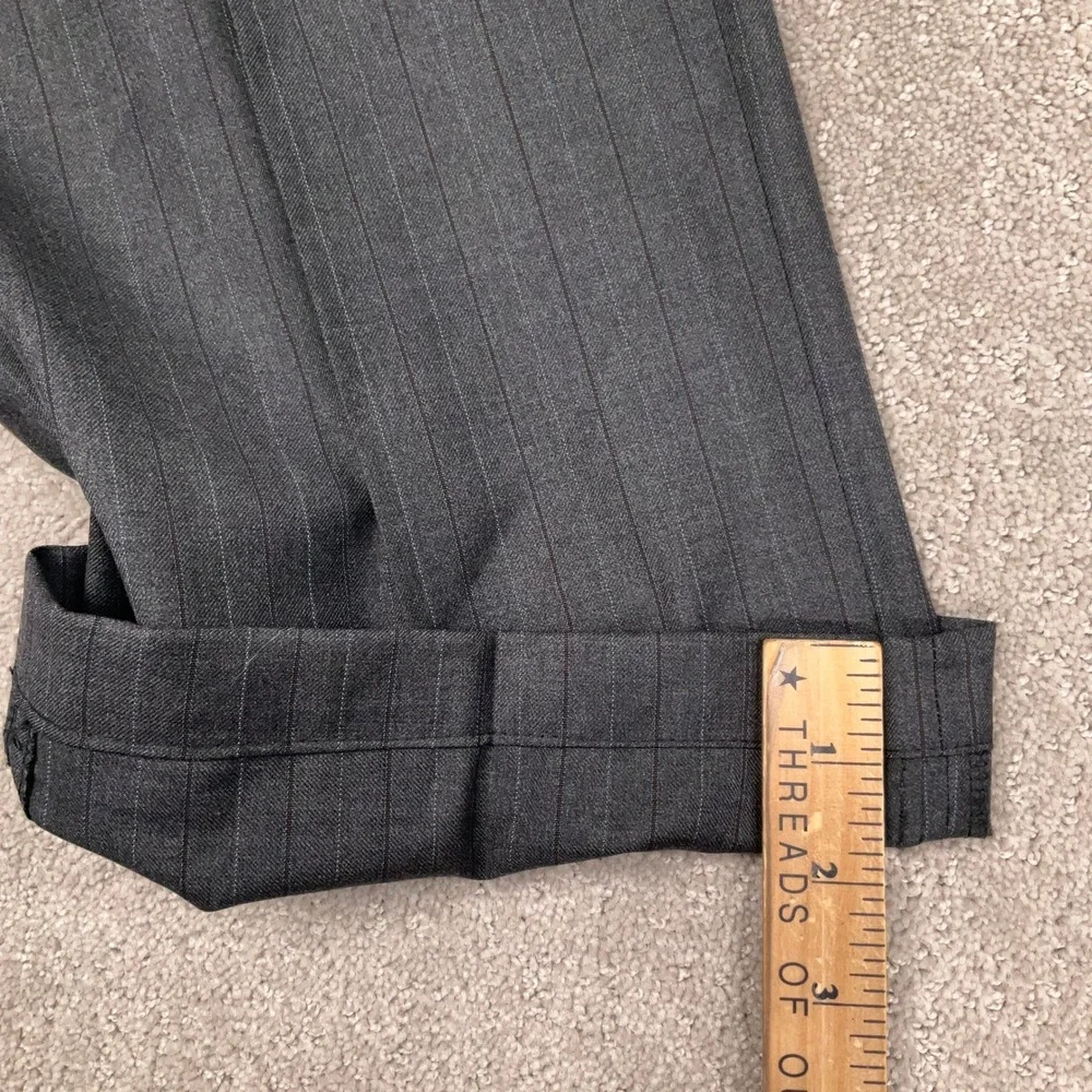 Piattelli‎ Barneys Mens Suit 54L Charcoal Purple Pinstripe Reda Italy